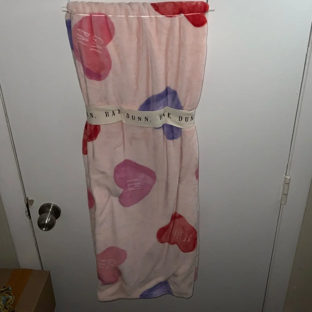 Rae Dunn Conversational Hearts Valentine’s Day Blanket / Throw